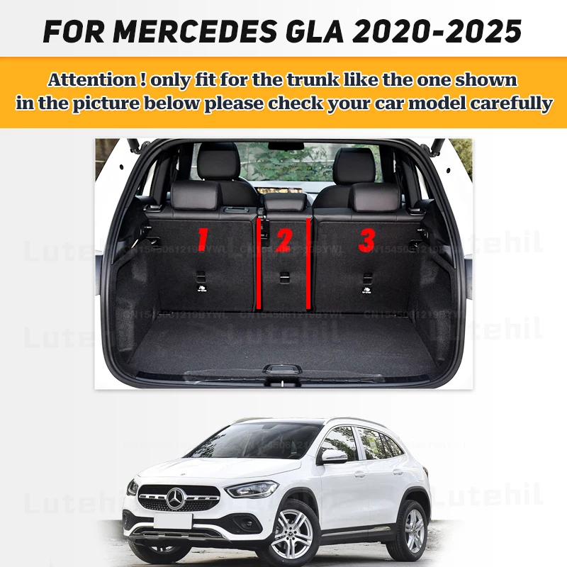 For Mercedes Benz GLA Class H247 2020-2025 24 23 22 21 Car Trunk Mat Non-Slip High Side Boot Rear Cargo Cover Carpet Pad
