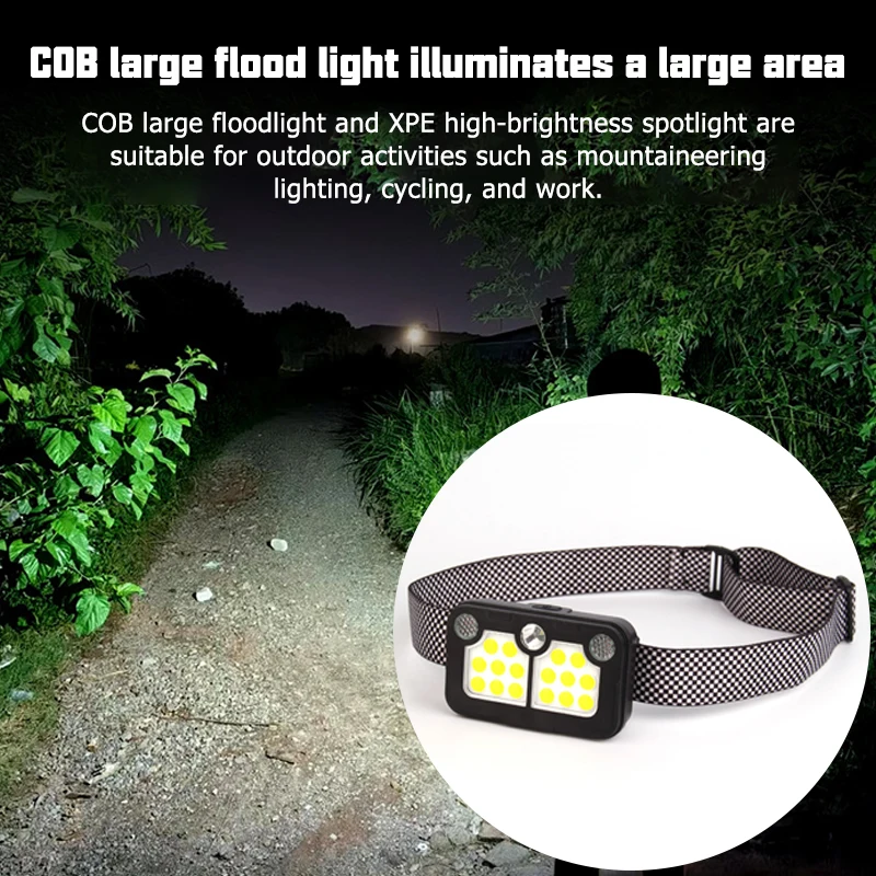 Multifunctional Headlight USB Charging Headlights Flashlight Bicycle Tail Lights Red Blue LED Flashing Warning Lights Camping