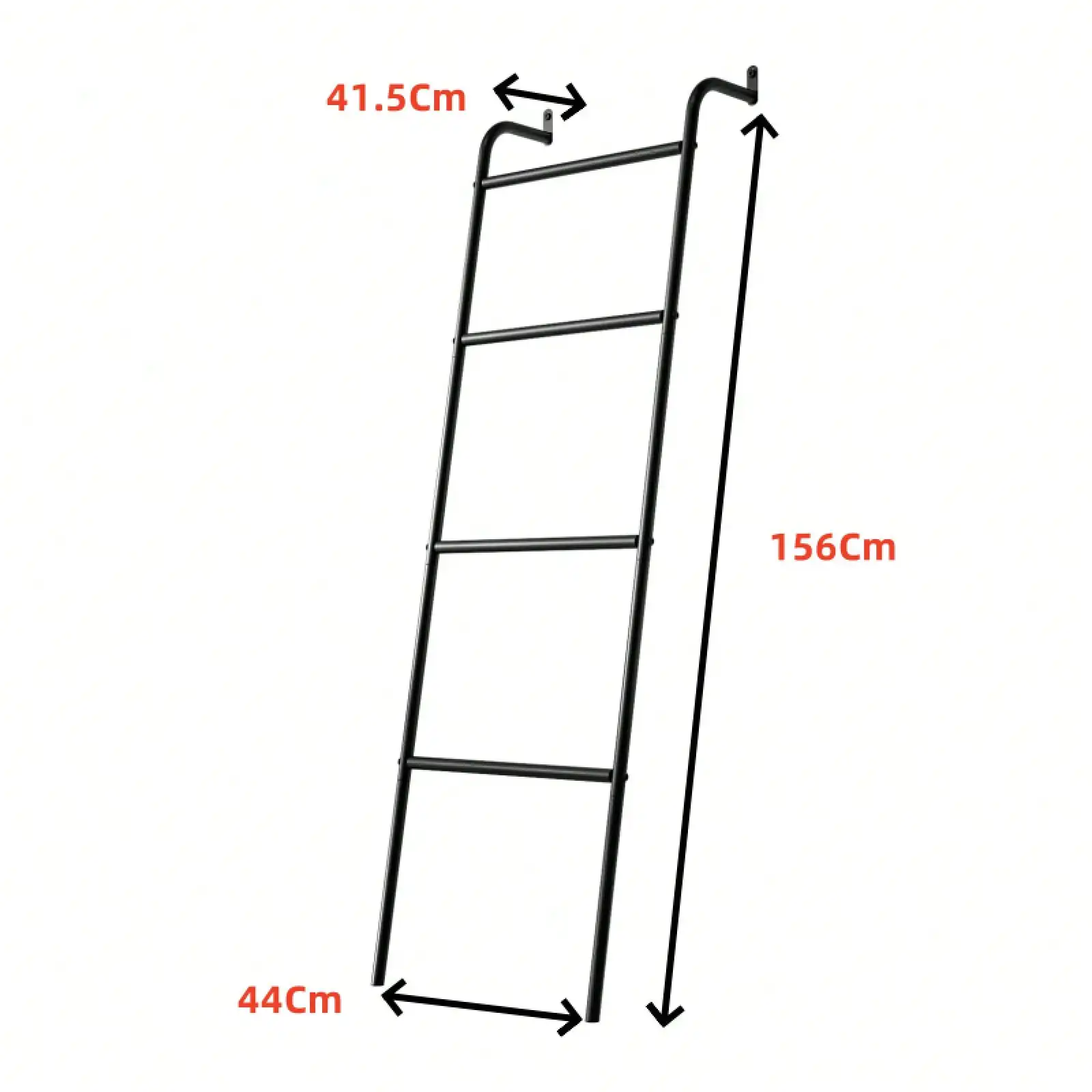 4-Layer Metal Blanket Ladder Wall-Leaning Towel Rack Livingroom Bathroom Decor