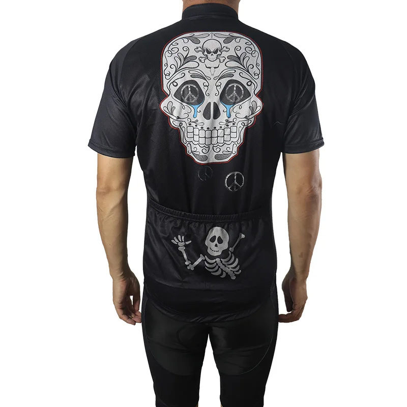 Short Sleeve Skull Cycling Jersey, MTB Bicycle Shirt, Monster Bike Kit Wear, Sports Clothing, Motocros Jacket, Tight Top, Ghost