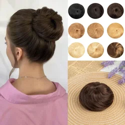 Human Hair Chignon Buns Claw On Drawstring Ponytail Flexible Hair Pieces Updo Donut Chignon Clip On Buns  Drawstring Scrunchies