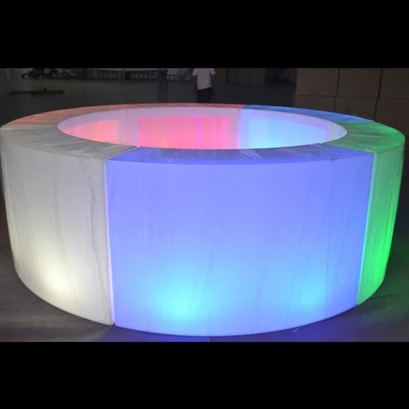 Creative LED Luminous Round Bar Table Colorful Bar Table Promotion KTV Front Desk Large Outdoor Luminous Furniture Table