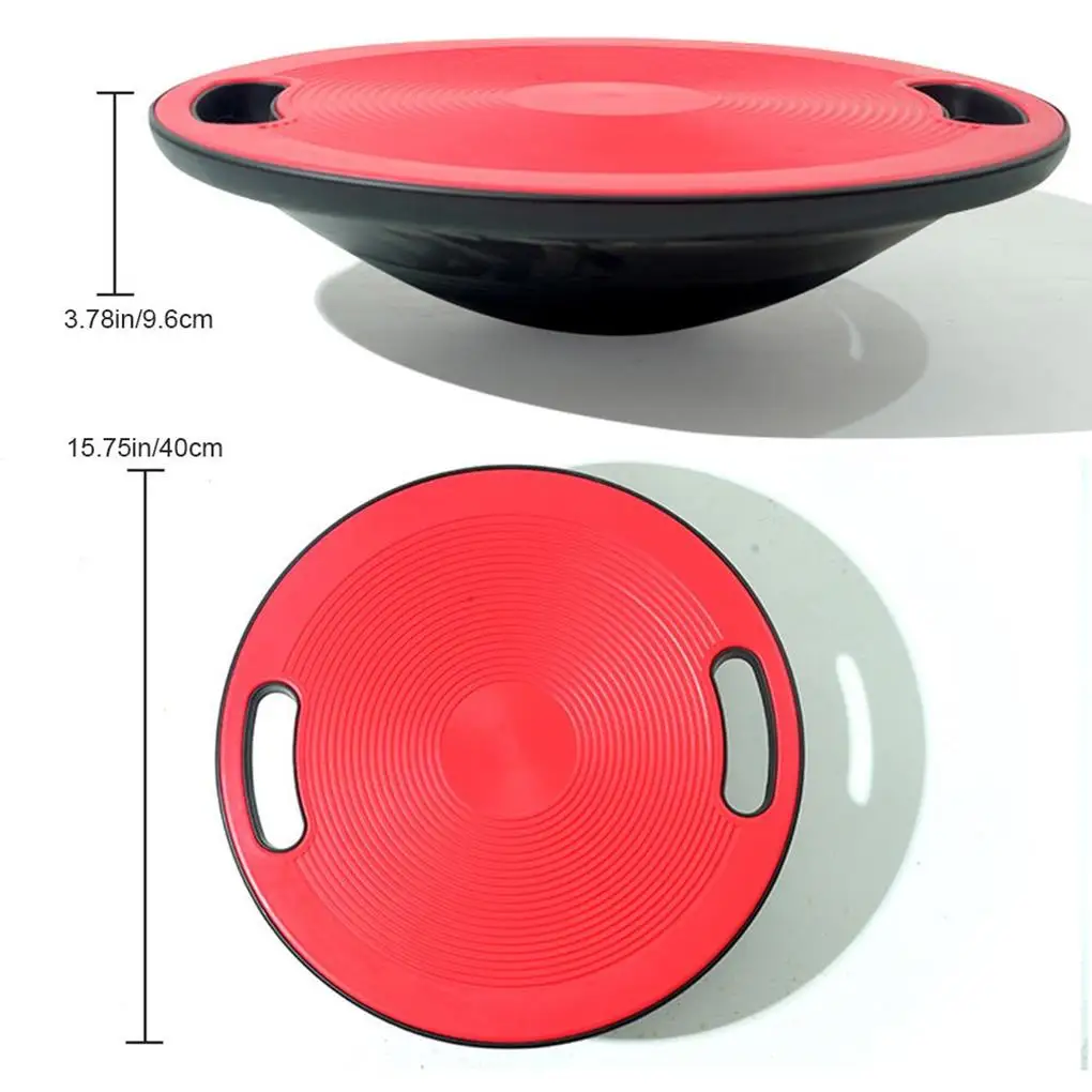 Yoga Balance Board Exercise Round Physical Stability Training Plate Indoor Outdoor Household Beginner Trainer 40cm Red