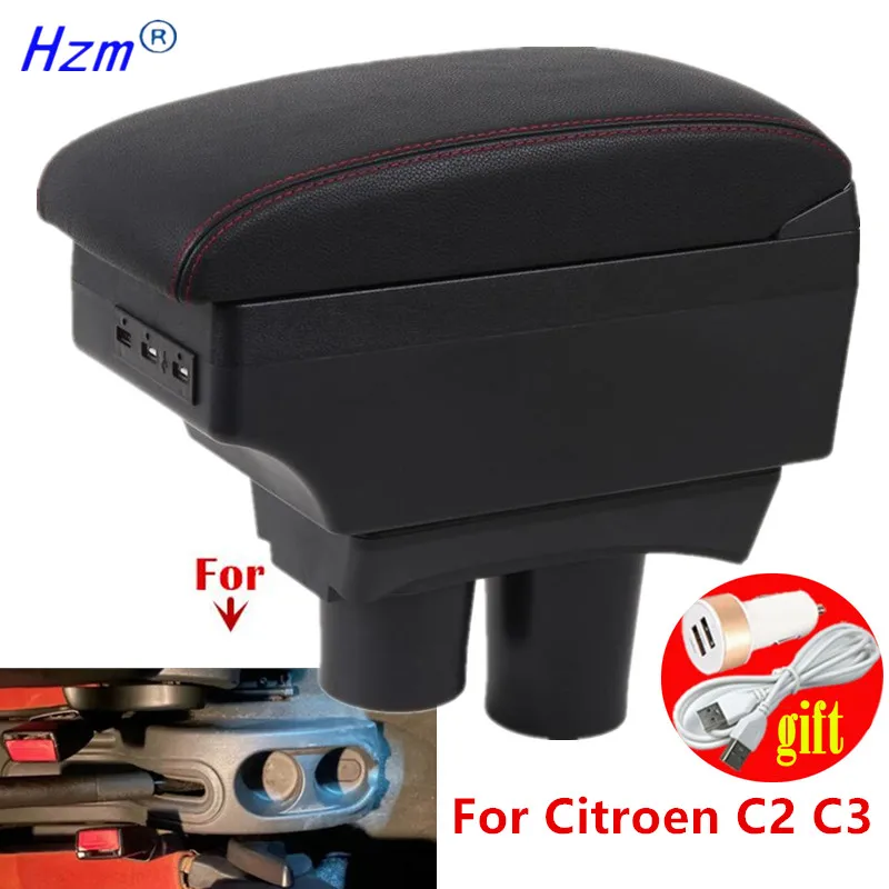 For Citroen C2 armrest box For Citroen C2 C3 Car Armrest box Center Storage box Interior Dedicated Retrofit Part Car Accessories