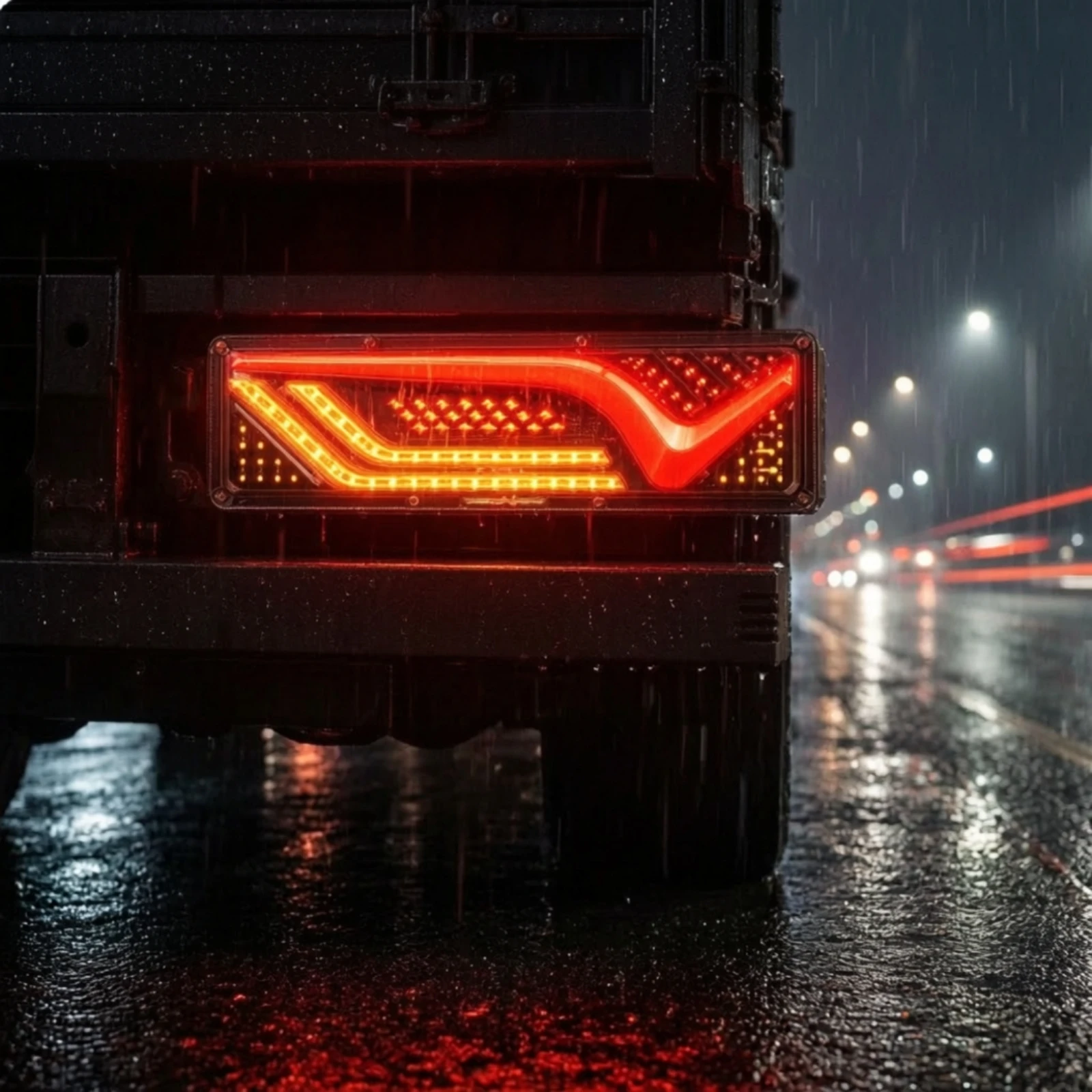 LED Tail Light Assembly Clear Lens Truck Tail Light with Harness Rectangular Water Resistant for Fleet Mechanics, Farm Vehicles