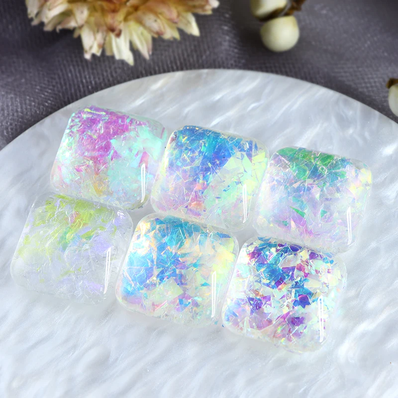 10g Clear Shell Resin Sequins Filler For Epoxy Resin Mold Iridescent White Glitter Irregular Flakes Tumbler Glitter Manualidades