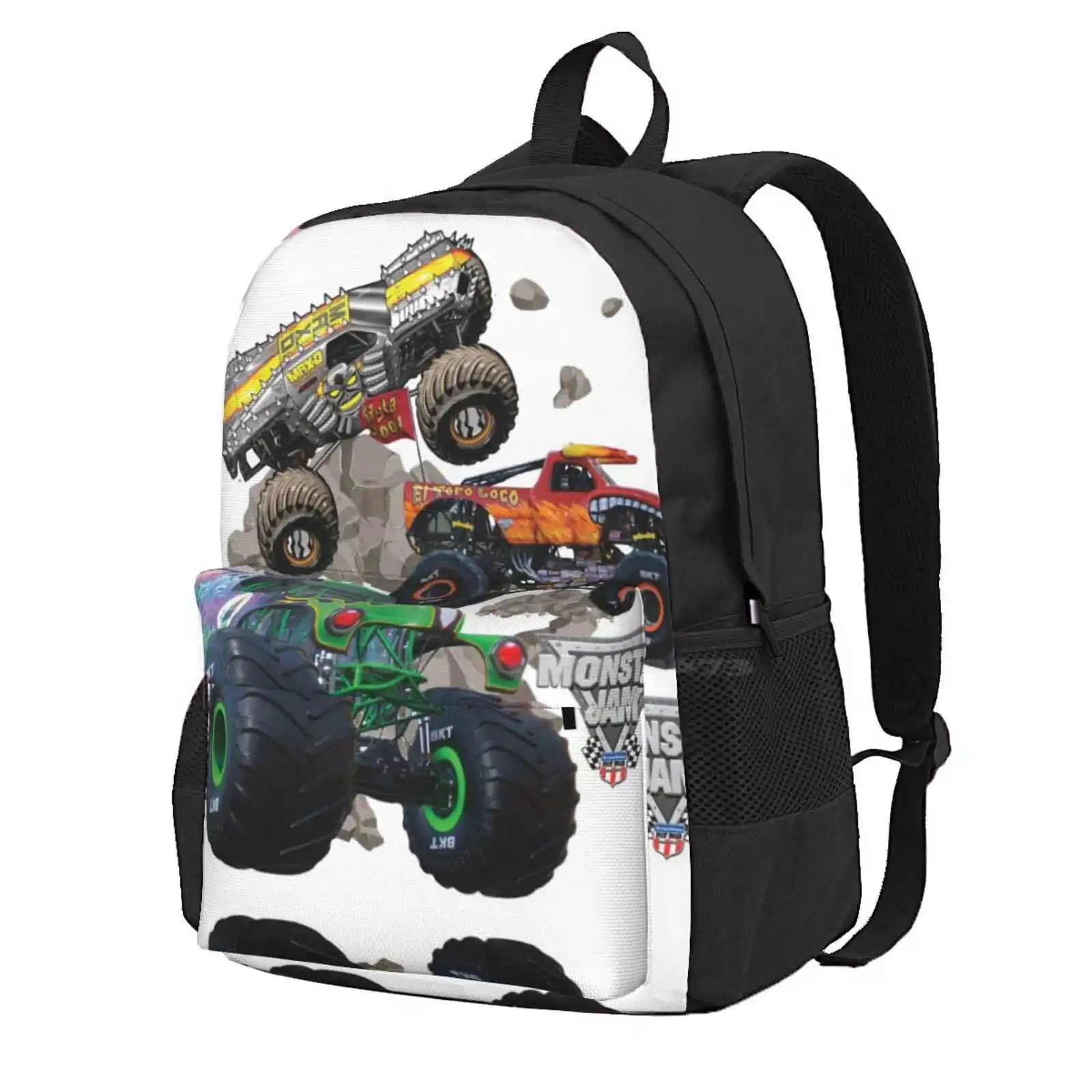 

Monster Jam Trucks Hot Sale Schoolbag Backpack Fashion Bags Monster Jam Monster Trucks Grave Digger El Toro Loco Destruction