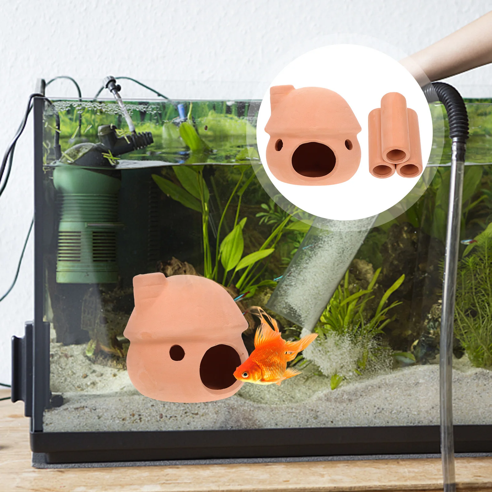 

2Pcs Fish Tank Caves Shrimp Hatchery Decorative Habitat Sturdy Lightweight Long Lasting Aquarium Decoration Shrimp Hatchery