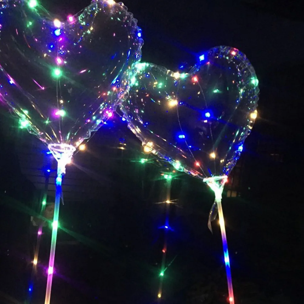 

3 set 3 Sets Glowing Heart Shape Balloon Flashing Decorative Party Balloons For Birthday Festival Bar Indoor Outdoor Decoration
