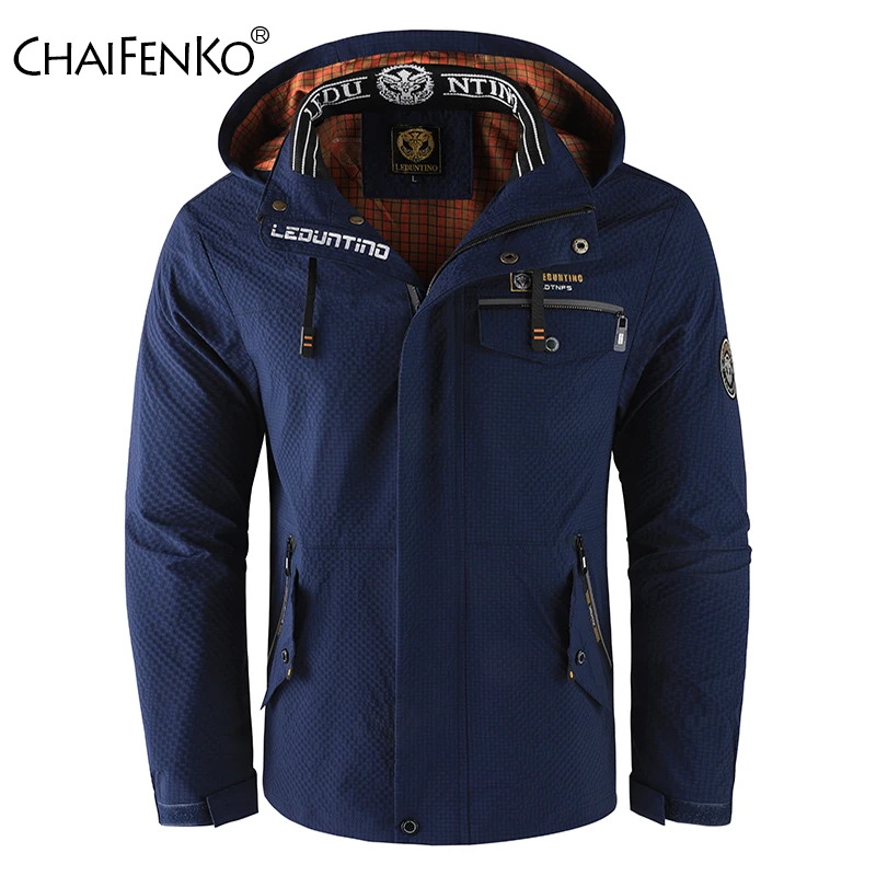 New Simplicity Comfort Solid Men Tops Spring Autumn Windproof Casual Coat Outdoors Fashion Versatile Detachable Hat Jacket Men