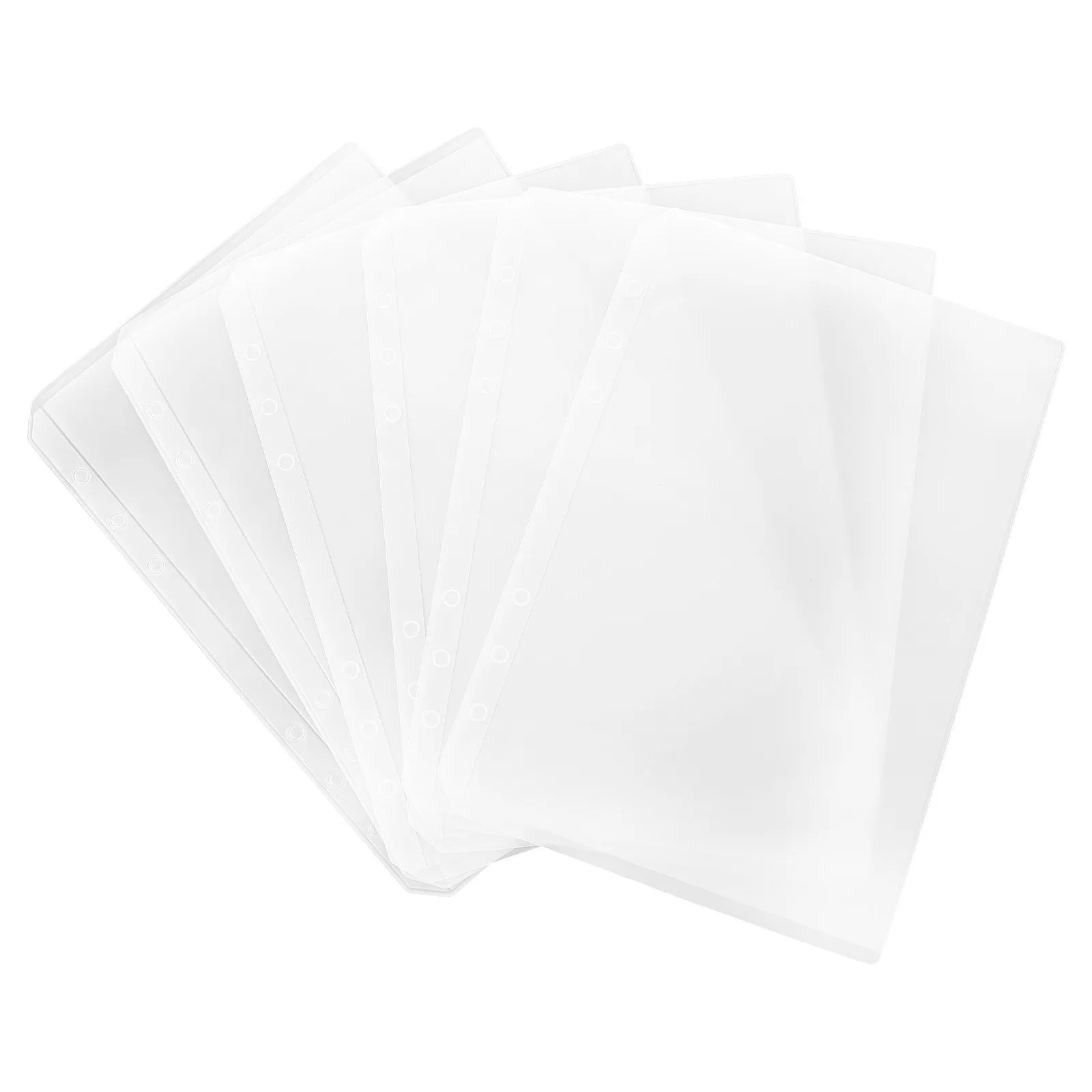 6Pcs A5 Insert Pockets for Loose-Leaf Notebooks Business Cards Holders Transparent PVC Storage Pouches Multi-Functional Ticket