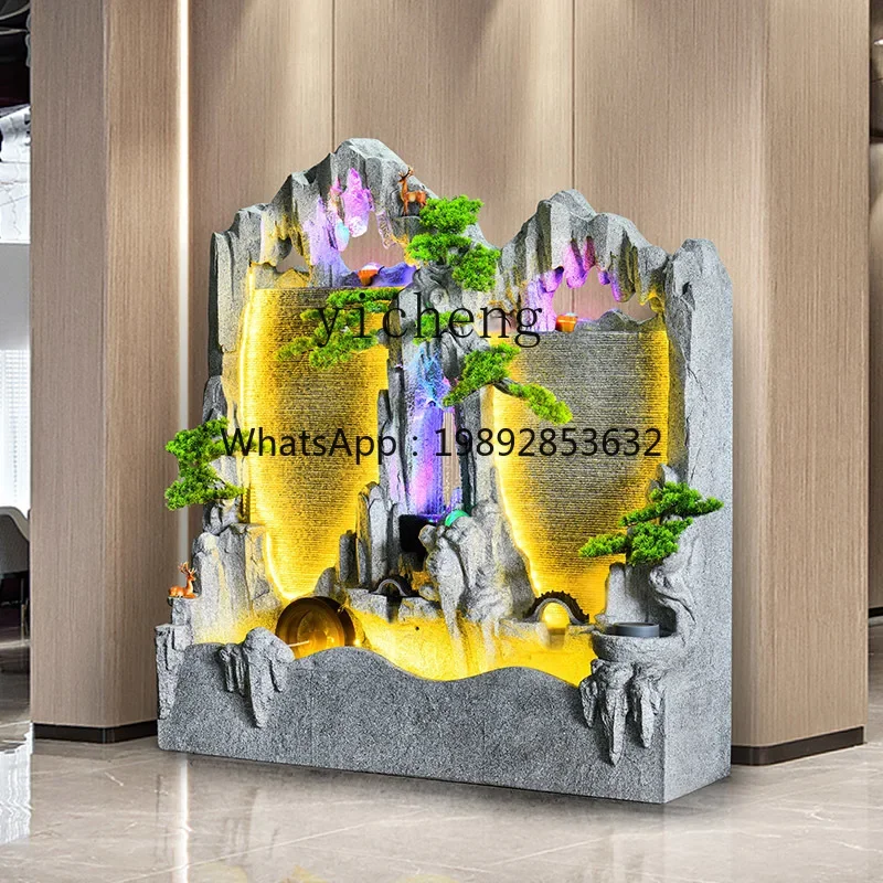 

L14- water curtain wall rockery water fountain scrn decoration courtyard fish pond landscape ornament