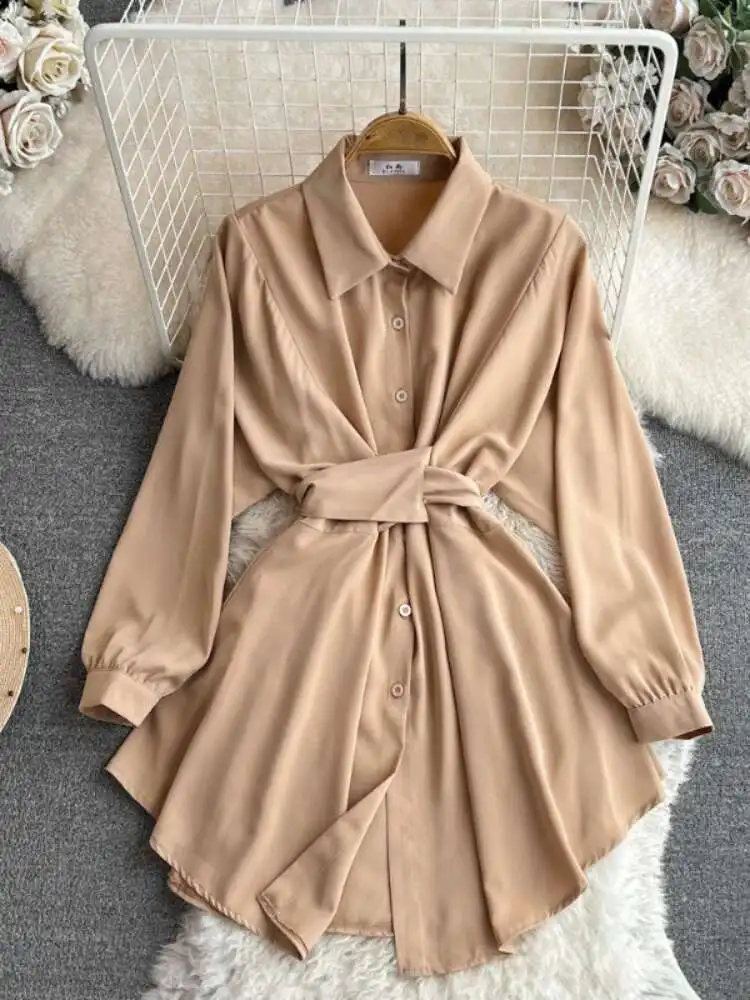 ربيع الخريف الشارع الشهير قميص المرأة طويلة الأكمام التلبيب واحدة الصدر قمصان غير رسمية بلايز خمر