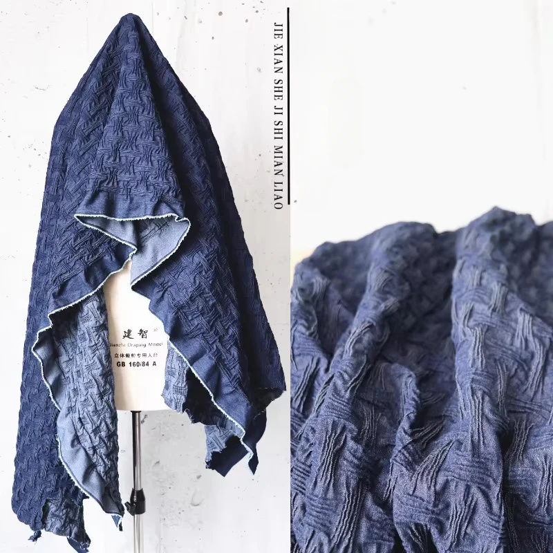 

Промытая джинсовая ткань, креативная для одежды, выпускной дизайн, фоновая ткань, дизайнерская ручная работа, материал для шитья своими руками