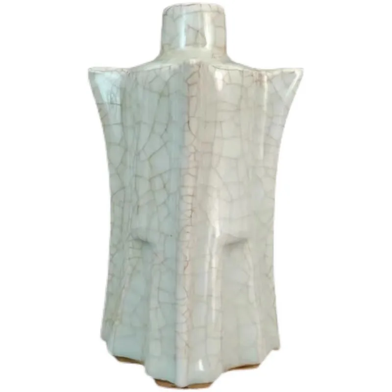 6.30 inch Chinese Song Longquan Kiln Celadon Glaze Porcelain Square Vase