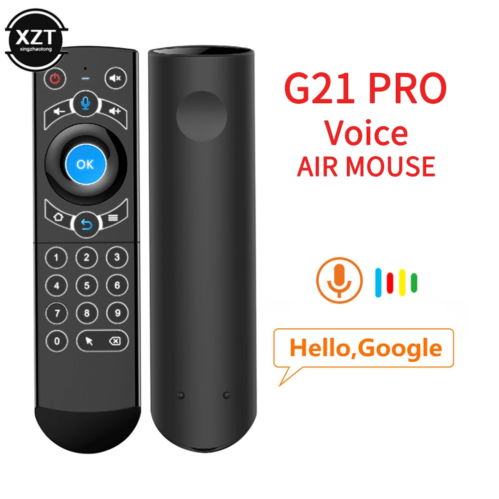 G21PRO Intelligent Voice Remote Control Backlit 2.4G Wireless Keyboard Air Mouse with IR Learning Gyro for Android TV Box PC