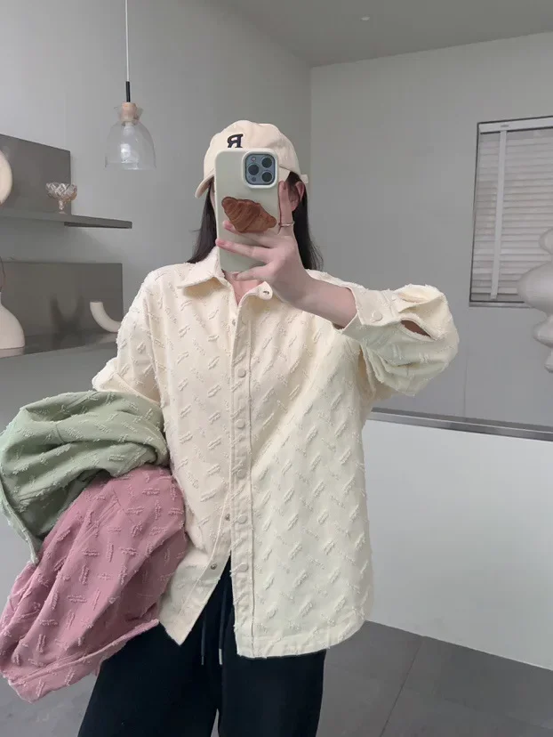 

Spring new versatile cardigan lapel top shirt women's loose shirt long sleeve coat