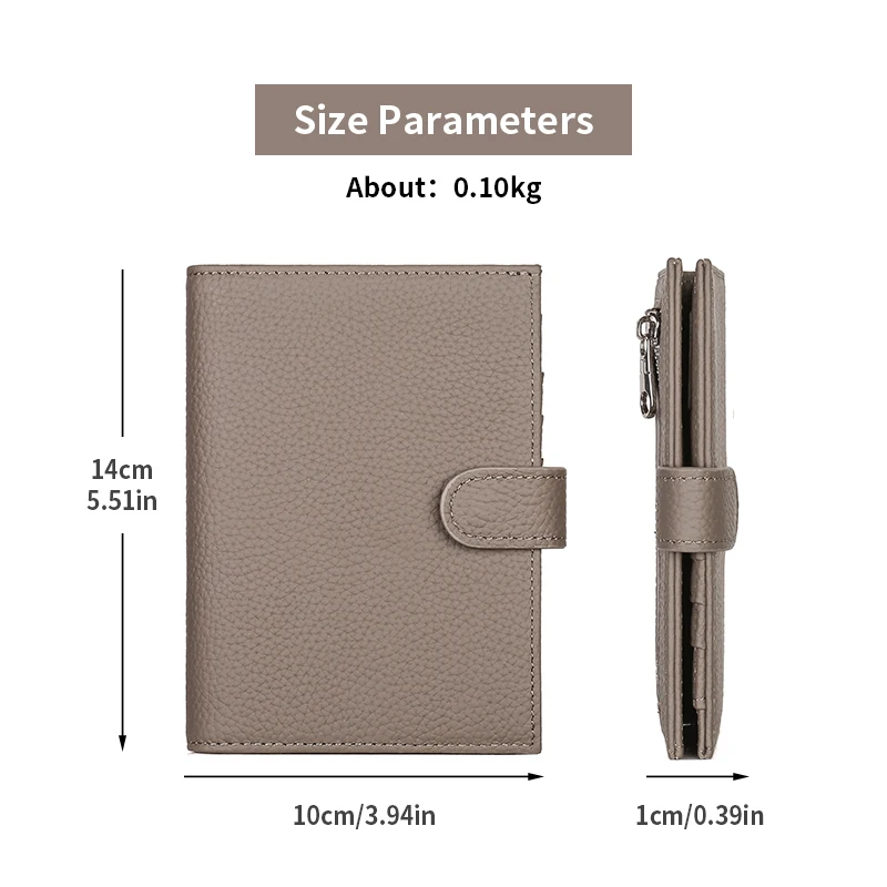 GERUOLA Portefeuille passeport ultra-mince en cuir pleine fleur pour homme avec porte-passeport, fentes pour cartes de crédit et poche pour monnaie zippée