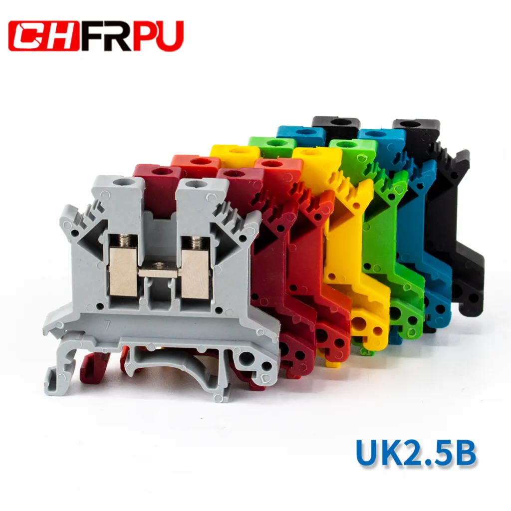 

CHFRPU 10PCS UK2.5B Universal DIN Rail Terminal Blocks Screw Type Connector for Electric Perating Box I/O Control Cabinet UK2.5