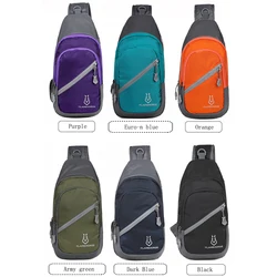 Crossbody Sling Bag Ultralight Water Resistance Nylon Chest Shoulder Bag w Earphone Hole Perfect Travel Companion for Men Women