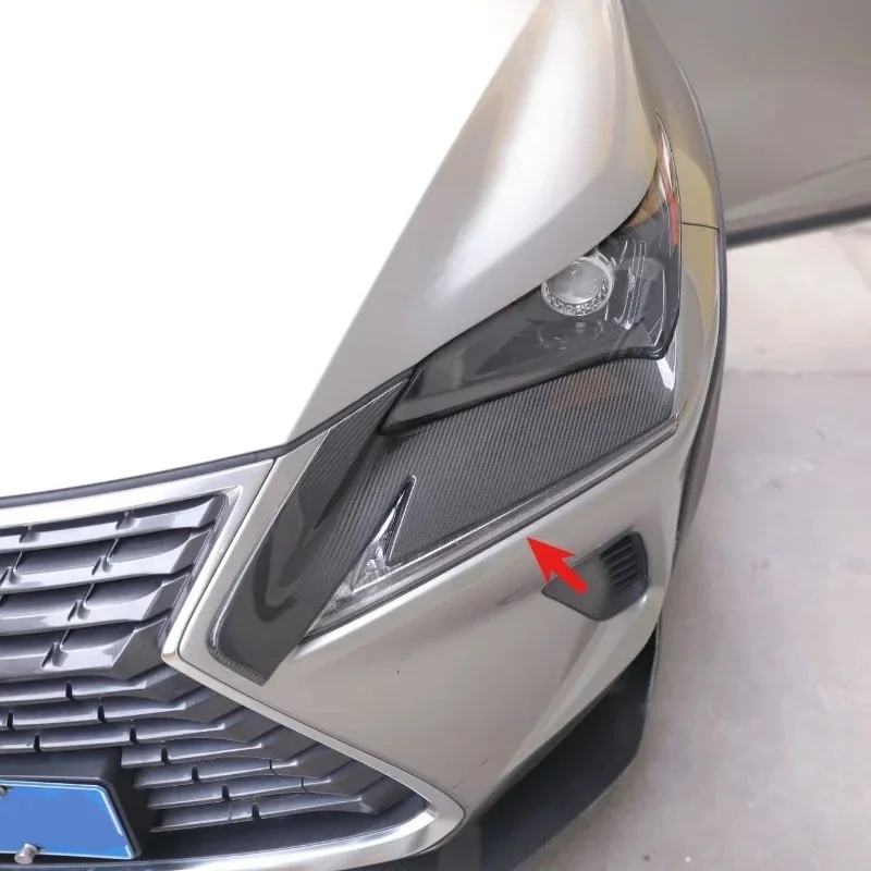 

For LEXUS NX200/300 Real Dry Carbon Fiber 14-20 Exterior Headlight Eyebrow Decorative Sticker Body Kit Modification Accessories