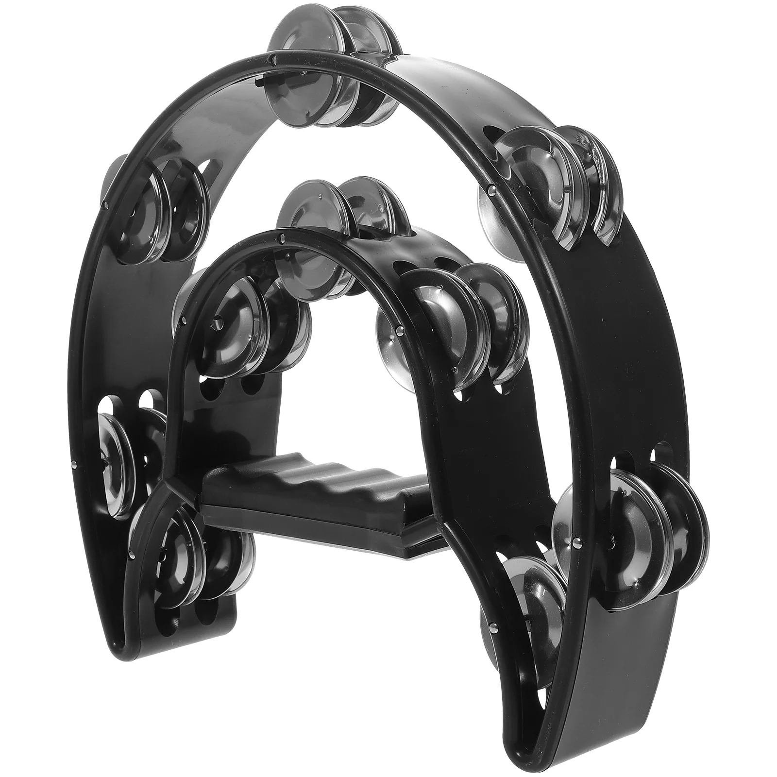 

Double Row Tambourine Jingle Rattle The Bell Music Moon Hand Black Percussion Child