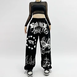 Butterfly Letter Print Pants for Women Summer New Street Personality Long Trouser American Trendy Hip-hop Design Y2K Pants