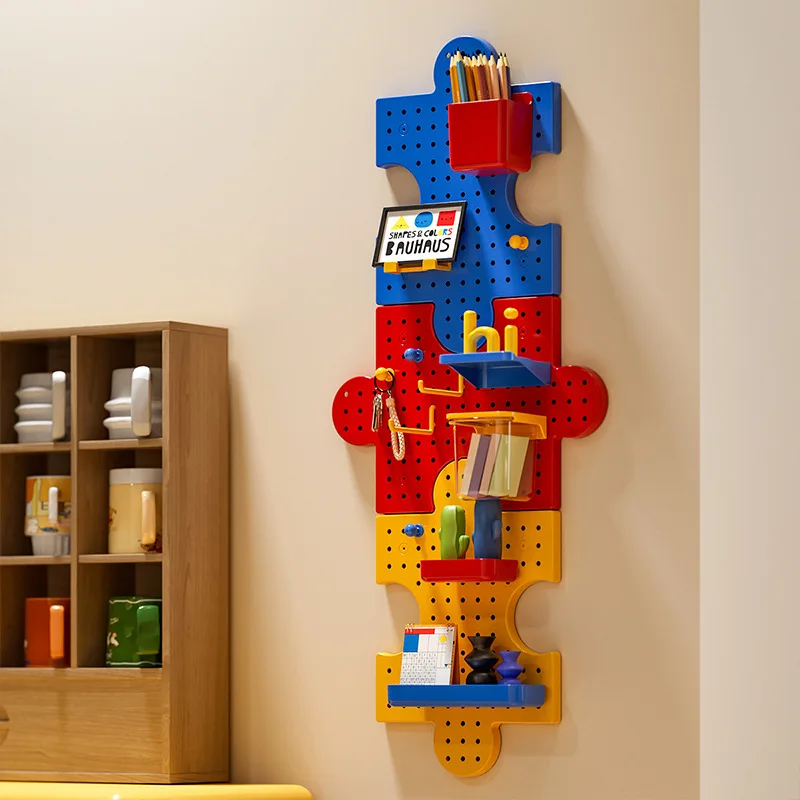 Kolorowy Puzzle Zestaw do Samodzielnego Montażu, Losowe Połączenia, Półka na Zabawki, Organizer Ścienny DIY, Stojak Ekspozycyjny na Zabawki dla Lalek, Organizacja Rękodzieła