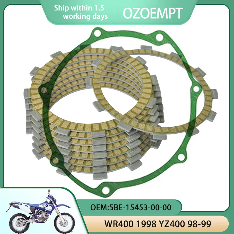 OZOEMPT Motorcycle Clutch Disc Set and Cover Gasket Apply to WR400 1998 YZ400 98-99