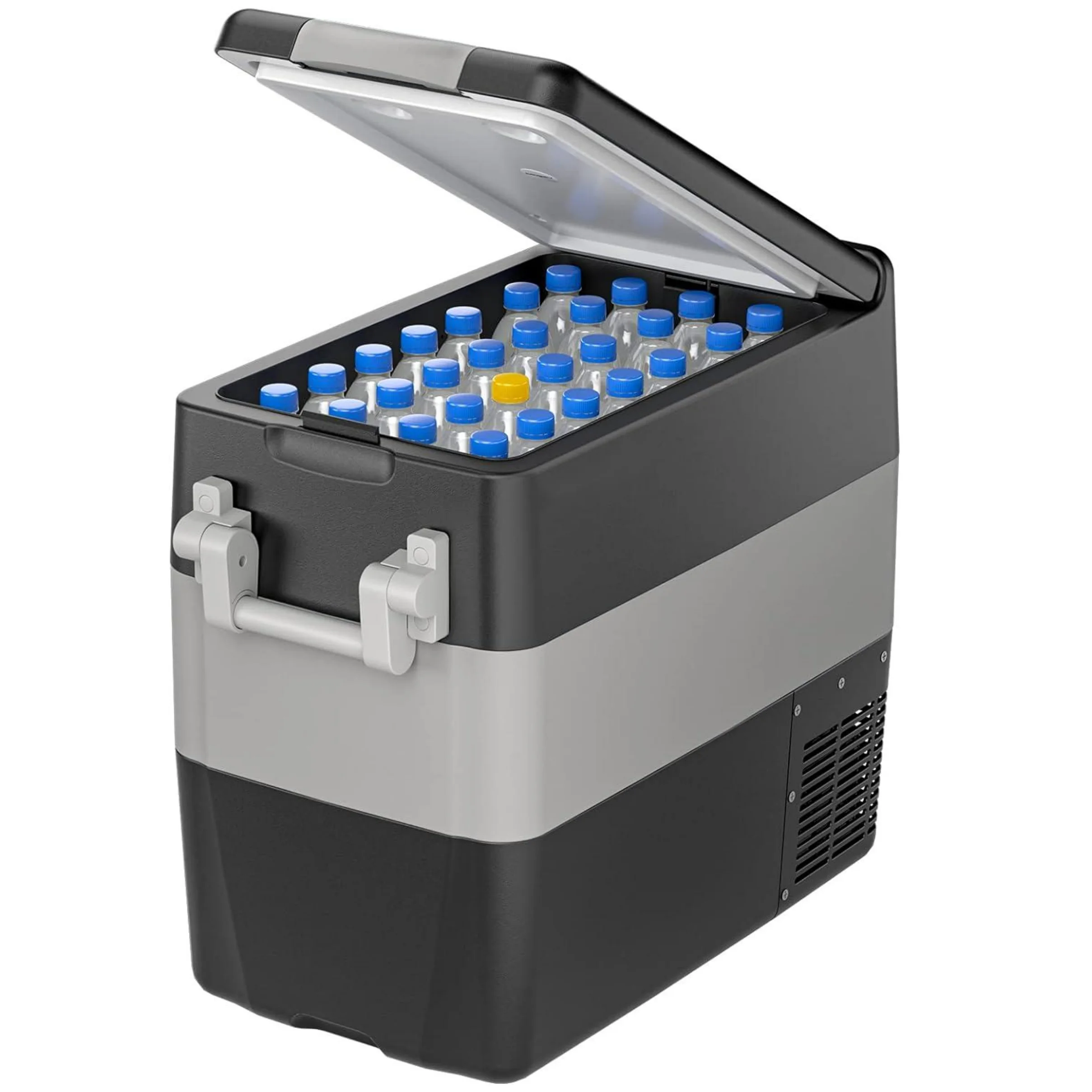 FDE50-1 50L DC AC Compressor Party Internal Light Double Zone Display Handle Mini Cooling Car Refrigerator