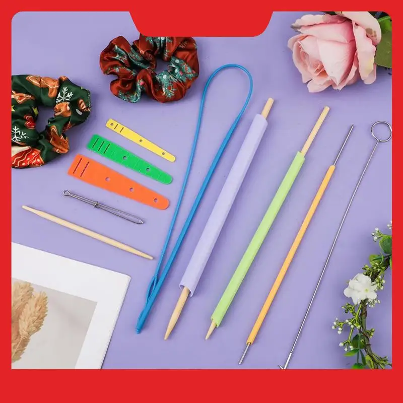 Quick Turn Fabric Set Versatile Fabric Tube Turner For Sewing Drawstring Threader Tool For Crafts DIY Knitting Handmade