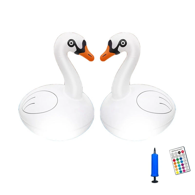 

Floating Pool Lights Swan RGB Dimmable Solar Swan Pool Lights Waterproof Inflatable Lights For Pool Yard Wedding Decor