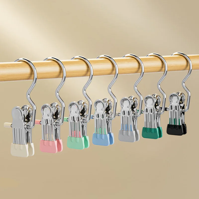 

5 Pcs Portable Metal Hook Clip Multifunctional Clothespins Hat Storage Organizer Clip Boot Shoe Pant Wardrobe Cap Organizer