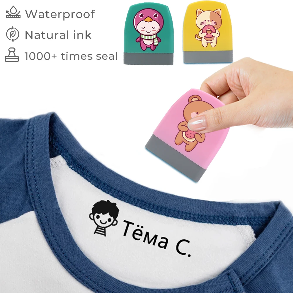 1pc Personalize Custom Name Penguin Bear Cat Stamp Kawaii Stamp Gift