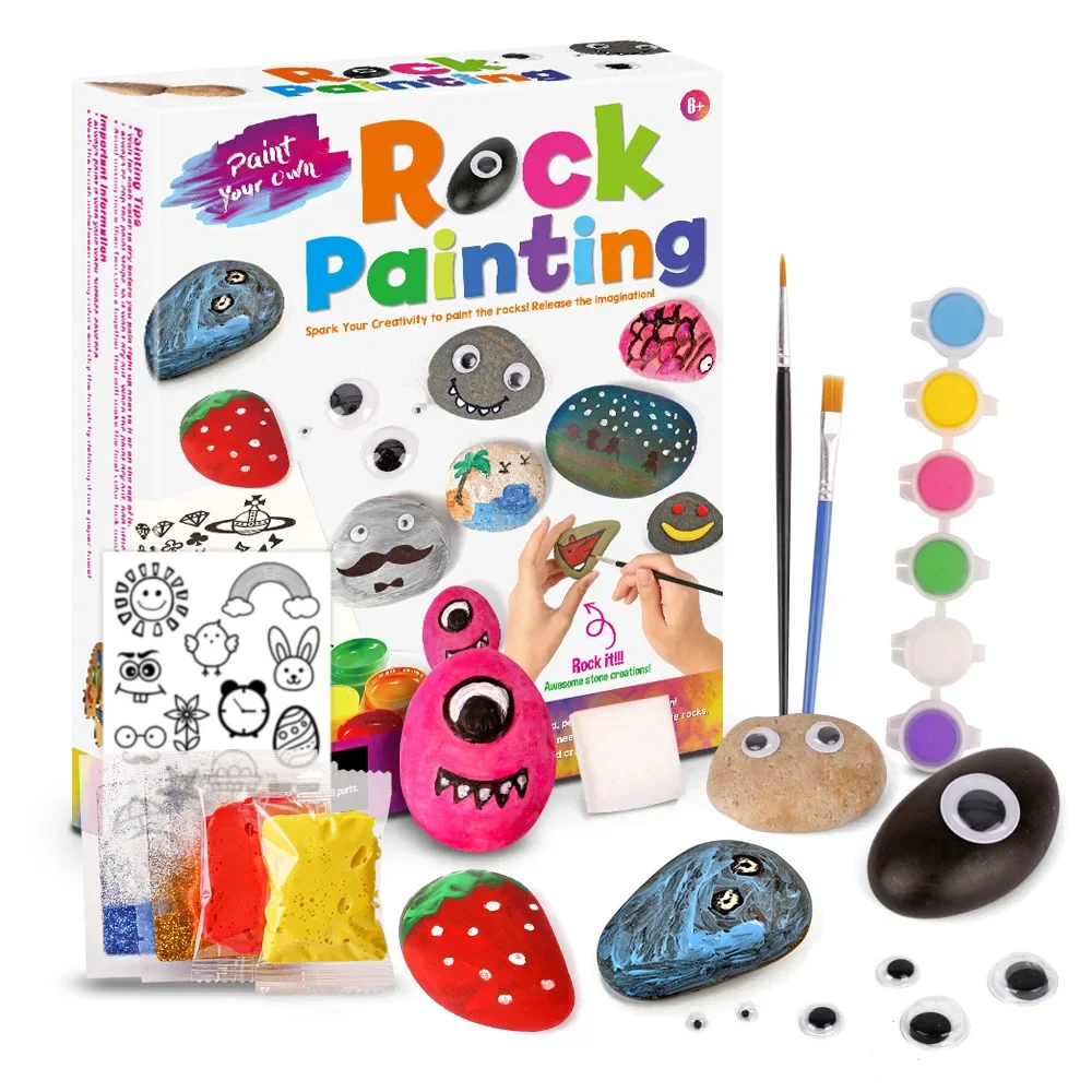 Diy paralelepípedos pintados à mão pintura derramando rochas galáxia rock pintura colorido planeta aprendizagem brinquedos educativos puzzl brinquedo conjunto