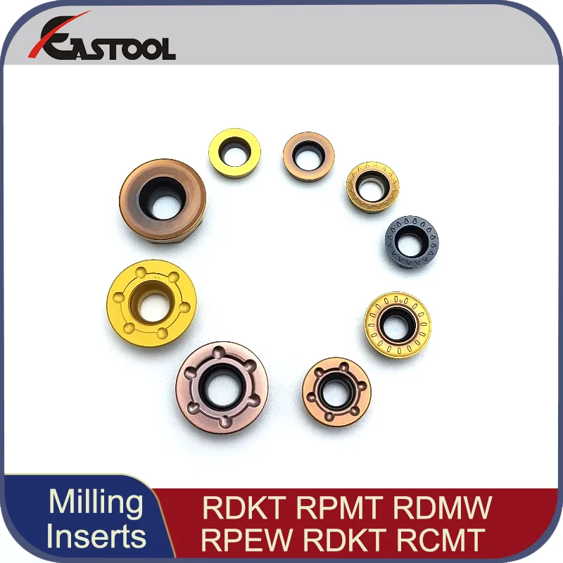 

10PCS Tooling Indexable Milling Tool CNC Cutter RDKW1204 RDKT1204MO RPEW1003MO RCMT1606 R4/R5/R6 Arc Face Milling Inserts
