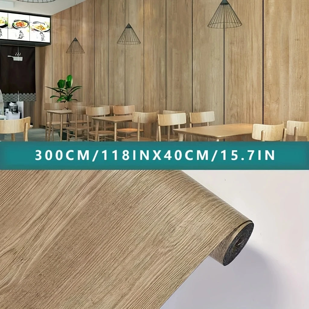 15.7*118in wood grain pattern self-adhesive wallpaper for indoor wall decoration and home decoration material