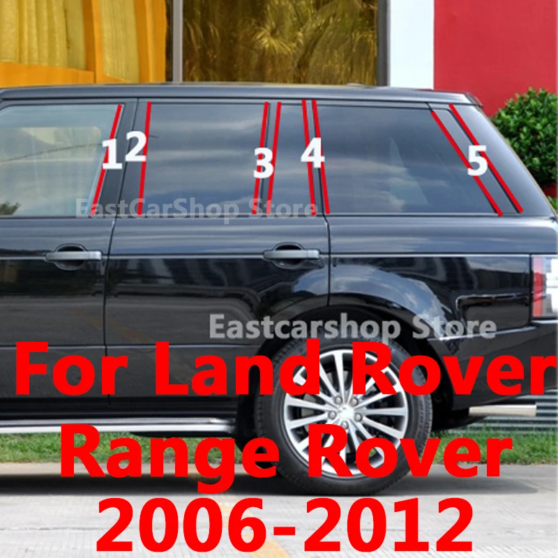 

For Land Rover Range Rover 2012 2011 2010 Car Glossy Black Door Central Window Middle Column PC B C Pillar Accessories 2006-2009