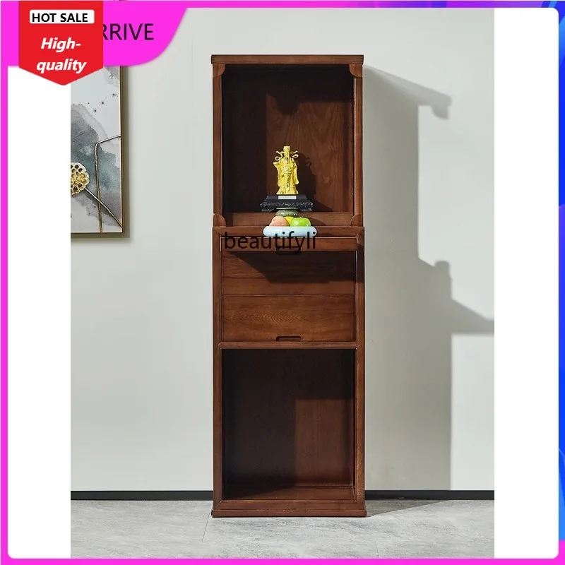 

Новый китайский черный деревянный шкаф из массива черного ореха, трехслойный шкаф Будды, бытовой шкаф