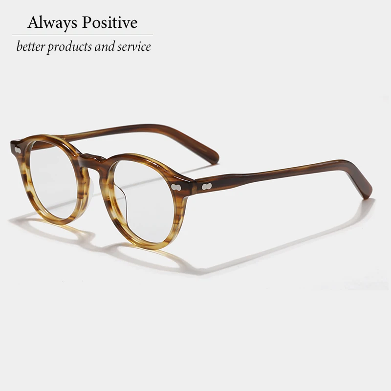 

Colorful Exquisite Round Acetate Glasses Frame Men Women optical Myopia multi-focus prescription eyewear Customization Logo