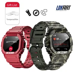 OCEAN 1.75'' Outdoor Sports Bracelet Touch Screen Bluetooth Call Flashlight SOS Compass Blood Pressure & Blood Oxygen Monitoring