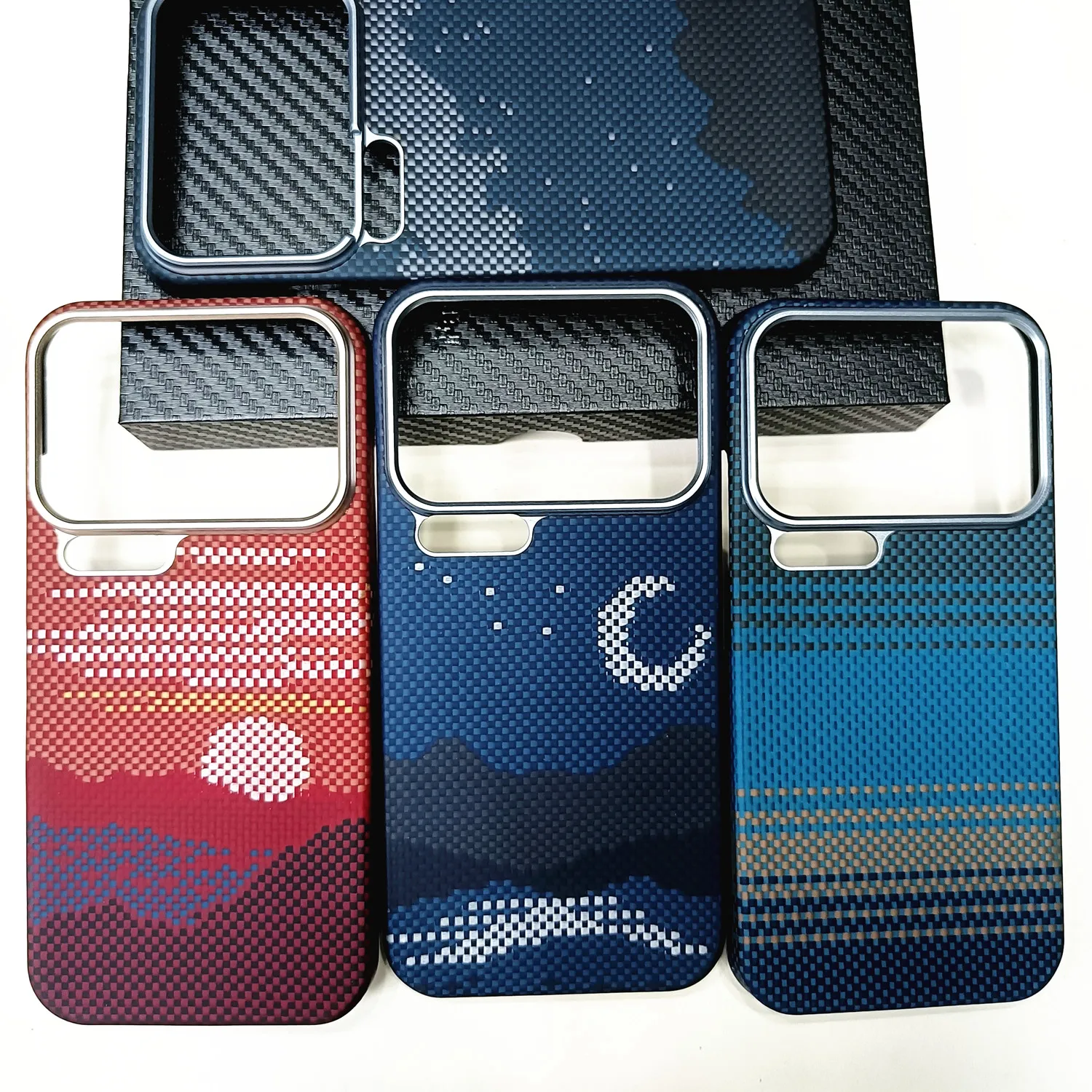 

Genuine Aramid Carbon Fiber Magsafe Case For Xiaomi Mi17 17 Pro Max 17Pro Sunset Hill Starry Sky Magnetic Hard Armor Cover