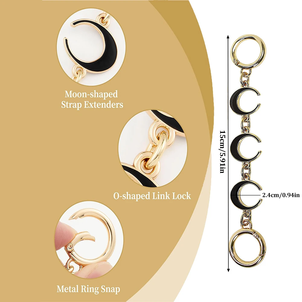Bag Decoration Chain Moon Shape Extension Chain Shoulder Bag Handbag Bag Chain Lengthener Bag Shoulder Strap Extension Chain