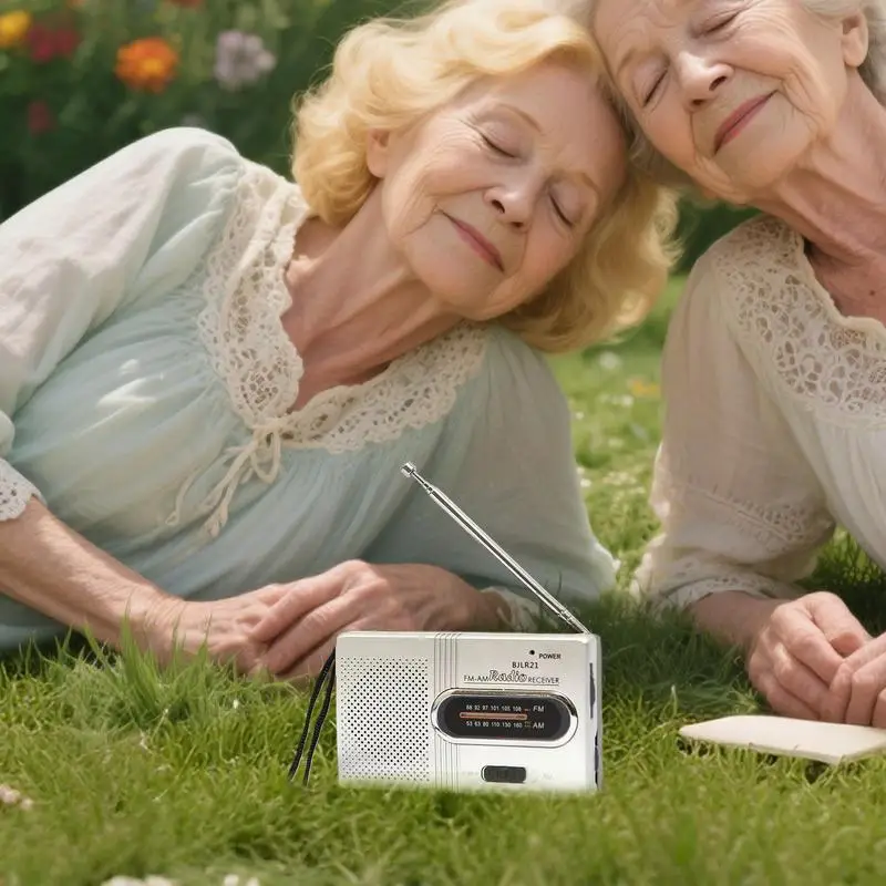 Radio portátil AM FM, Radio pequeña con altavoz, puntero de sonido claro, dispositivo de sintonización para pesca, Camping, caminar al aire libre