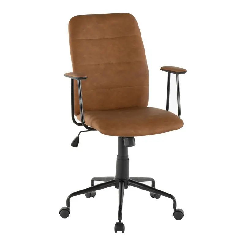 Brown Faux Leather Contemporary Office Chair