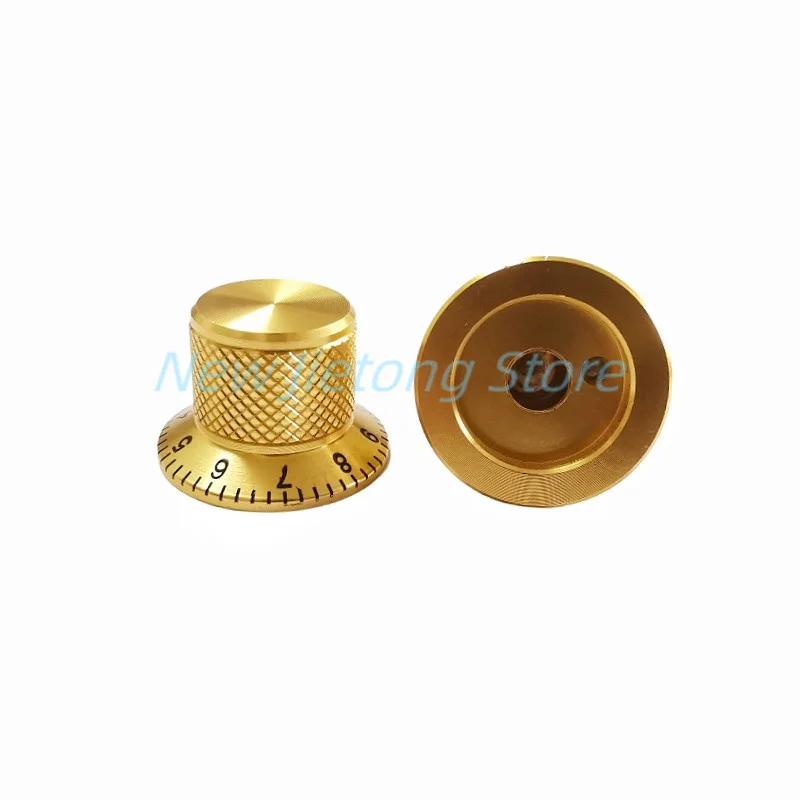 2pcs Gold Color 25x17mm Aluminum Alloy Potentiometer Switch Contral Caps Volume  Audio Electric Guitar Bass Knobs Screw Type