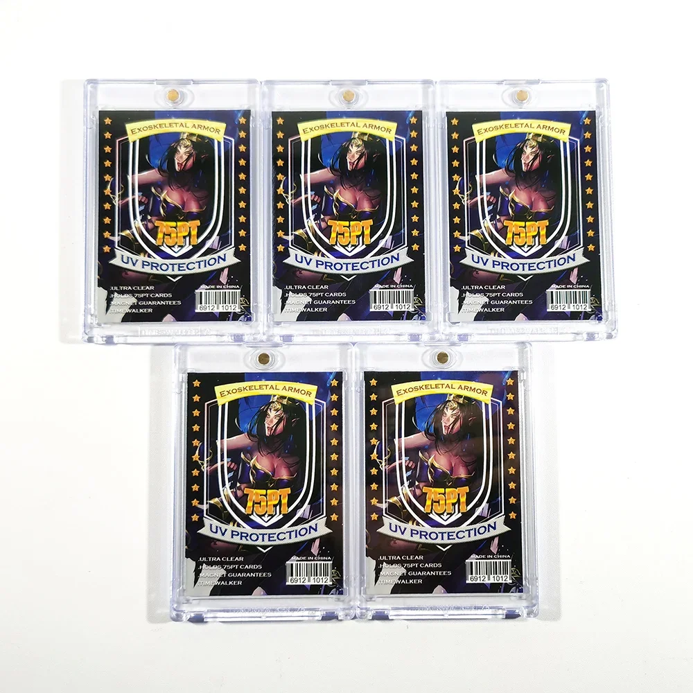 75pt Original TimeWalker One-Touch Magnetic Card Holder for Thicker Baseball Sports Hard Case Trading Cards Protectors-Pack of 5