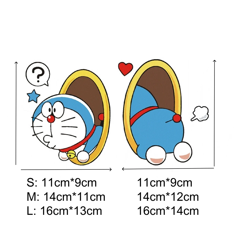 Doraemon Dokodemo Doa Cute Lovely Decals Car Stickers For Corolla Cross Fuel Tank Cap Bumper Trunk Motorcycles Auto Tuning