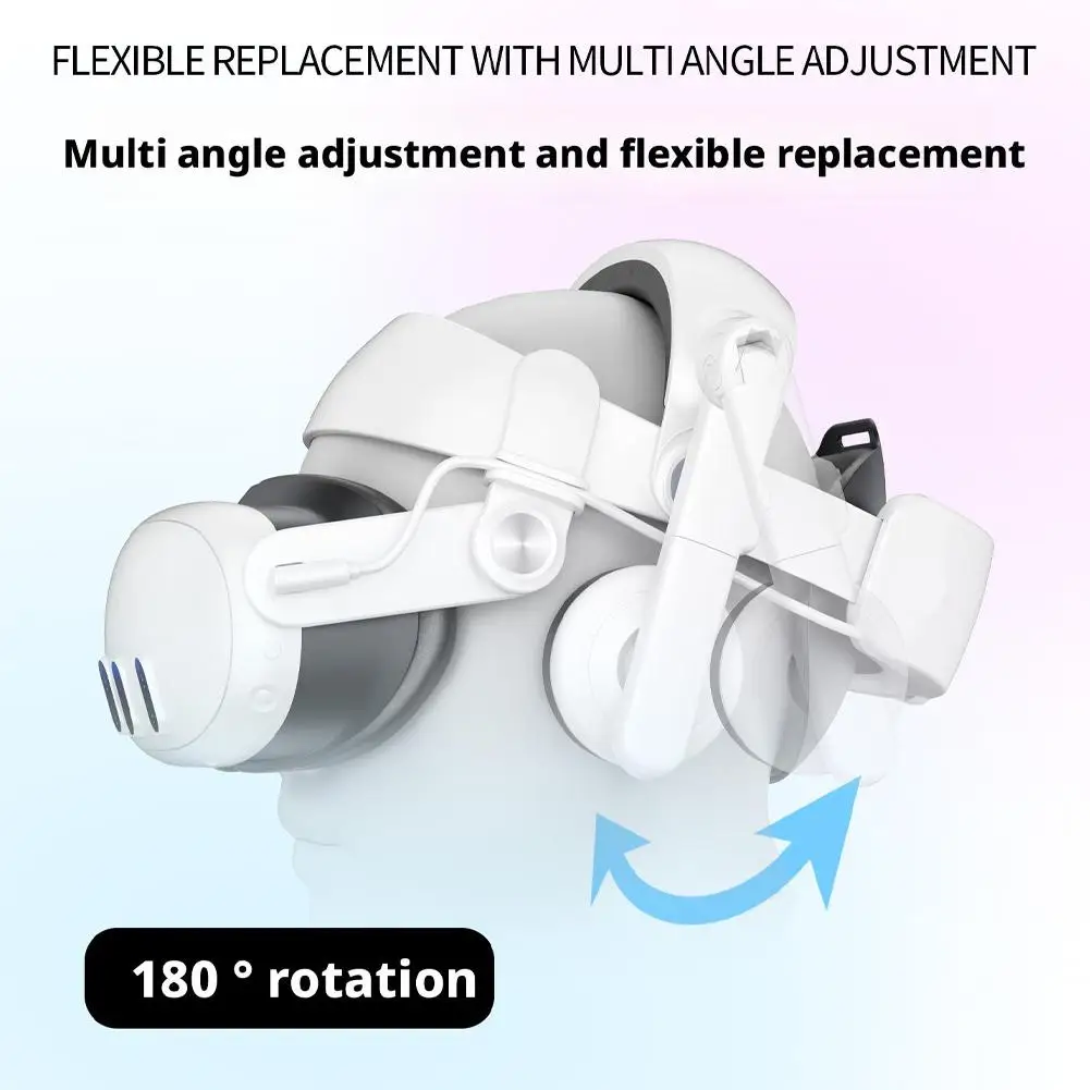 ABS Upgrade Adjustable Head Strap For Quest 3 Noise Reduction Three-dimensional Surround Headset, Fan Cooling Charging Headset