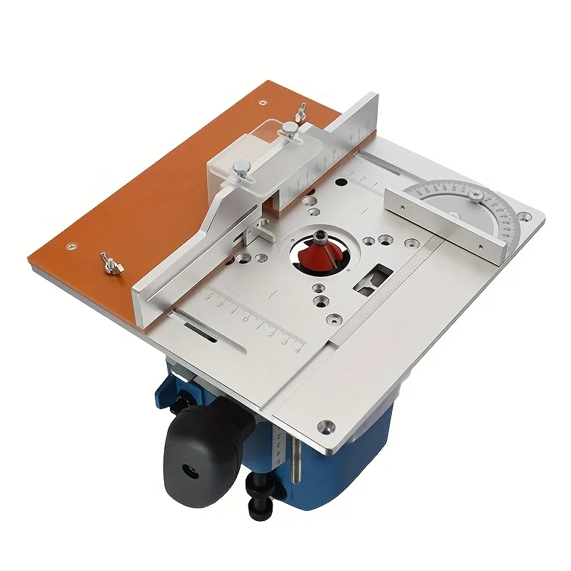 Router Table Insert Plate +Lift Device Electric Wood Milling Flip Board with Miter Gauge Guide Set Table Saw Woodworking Workben